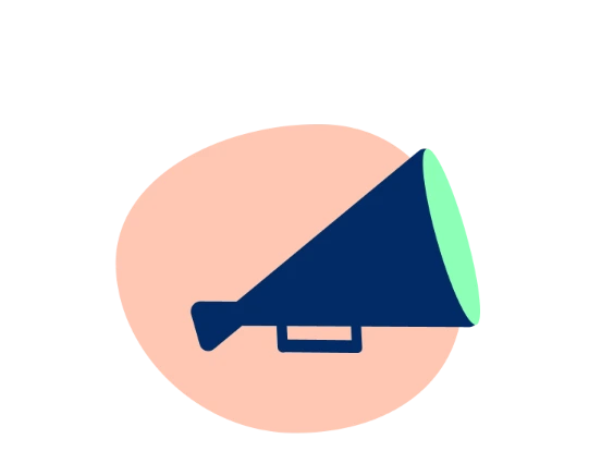 Illustration eines Megaphone zum Thema Zivilcourage