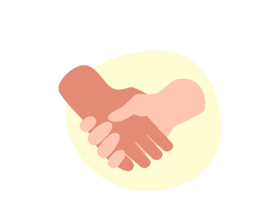 Illustration vom Händeschütteln zum Thema Deeskalation